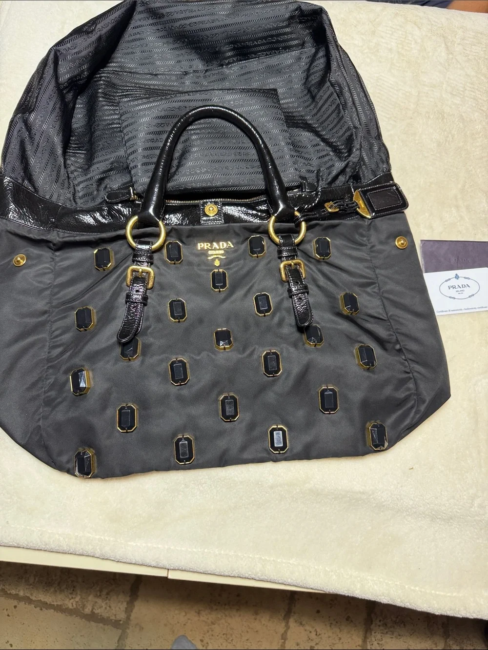 Prada Tessuto Pietre Tote GORGEOUS in Great Pre-Loved Shape See all pics 🙏